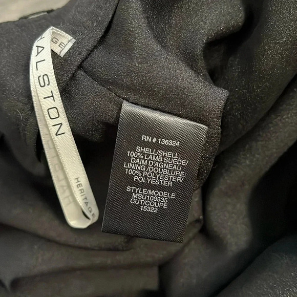 HALSTON HERITAGE Black Metallic Silver Genuine Leather Shorts, Size 8 - Picture 10 of 11